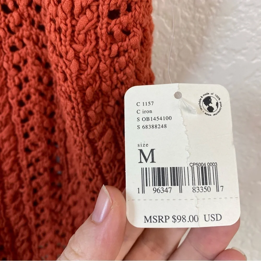 Free people knit crochet Vest Top in Rust - Picture 5 of 9